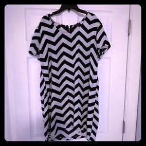 Black and white print dress